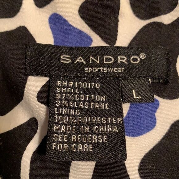 Sandro Giraffe Print Lined Jacket Peter Pan Collar - Picture 6 of 6